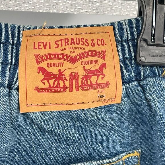 Levi’s Girl’s Medium Wash Pull-On Straight Leg Denim Jean Pants Size 7 - Picture 7 of 15